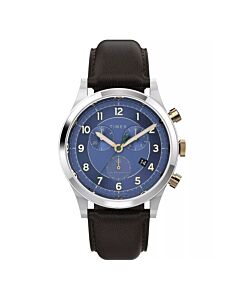 Men's Waterbury Traditional Chronograph Leather Blue Dial Watch