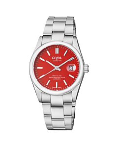 Men's West Village Stainless Steel Red Dial Watch