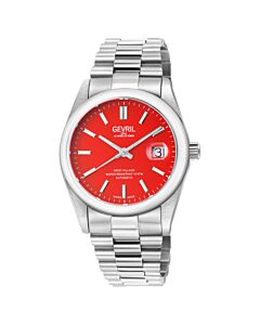 Men's West Village Stainless Steel Red Dial Watch
