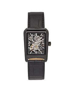 Men's Wyatt Leather Black Dial Watch