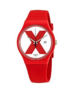 Men's XX-Rated Red Silicone White (Red X) Dial Watch