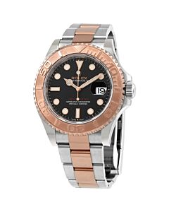 Men's Yacht-Master Stainless Steel and 18kt Everose Gold Oyster Black Dial Watch
