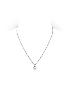 Mikimoto 18K White Gold 8MM Cultured Akoya Pearl & Diamond Twist Pendant Necklace