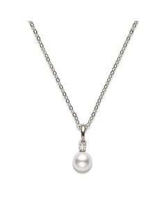 Mikimoto 7.5-8mm Akoya Cultured Pearl 0.10ct of Diamonds 18K White Gold - PPS752DW