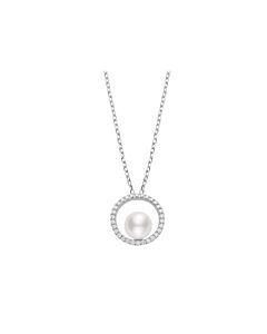 Mikimoto Akoya Cultured 7mm Pearl Pendant with Diamonds
