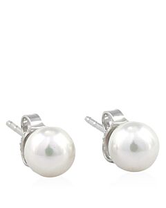 Mikimoto Akoya Pearl Stud Earrings with 18K White Gold 6-6.5mm A Grade