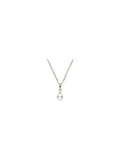 Mikimoto Everyday Essentials 18K Yellow Gold 6-6.5mm A+ Akoya Pearl and Diamond Pendant - PPS602DK