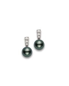 Mikimoto Morning Dew Black 9mm South Sea Cultured Pearl Earrings – 18K White Gold - PEA643BDW