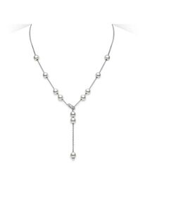 Mikimoto Pearl 18K White Gold Pearls in Motion Necklace