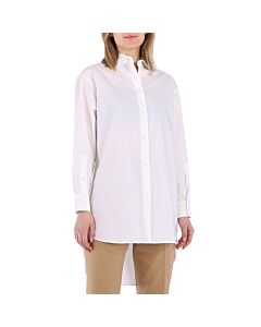 Mm6 Ladies Optic White Upside Down Cotton Shirt, Brand Size 36 (US Size 2)