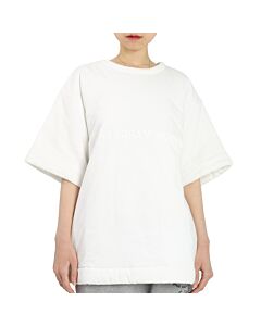 MM6 Ladies White Logo Padded T-shirt
