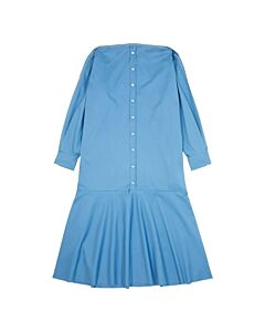 MM6 Maison Margiela Ladies Prussian Blue Asymmetric Cotton Shirt Dress