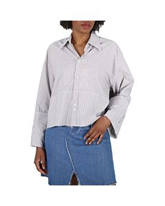 MM6 Maison Margiela Ladies Striped Cotton Cropped Shirt