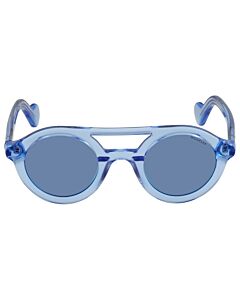 Moncler 47 mm Shiny Light Blue Sunglasses