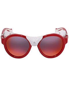 Moncler 52 mm Matte Red;White;Leather Sunglasses