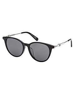 Moncler 53 mm Shiny Bilayer Black Sunglasses