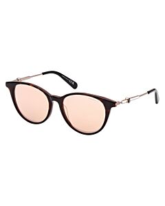 Moncler 53 mm Shiny Bilayer Havana Sunglasses