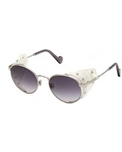 Moncler 53 mm Shiny Palladium Sunglasses
