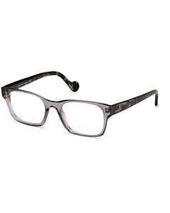 Moncler 53 mm Shiny Transparent Gray with Black and Gray Havana Eyeglass Frames