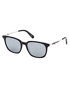 Moncler 55 mm Black/Dark Grey/Shiny Palladium Sunglasses