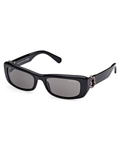 Moncler 55 mm Shiny Black Sunglasses