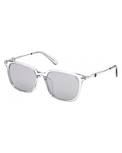 Moncler 55 mm Shiny Transparent Crystal Sunglasses