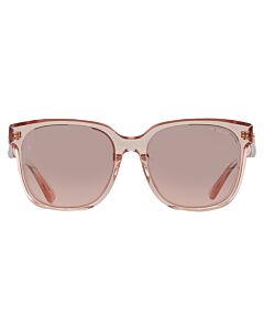 Moncler 57 mm Salmon Pink Clear Sunglasses