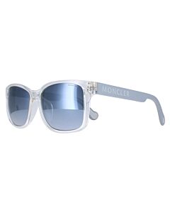 Moncler 59 mm Crystal/Grey Sunglasses