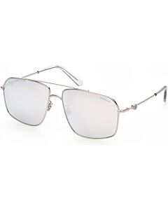 Moncler 62 mm Shiny Palladium Sunglasses