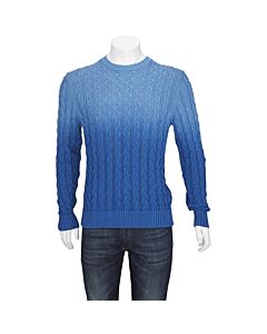 Moncler Blue Degrade Cable Knitting Crewneck Sweater