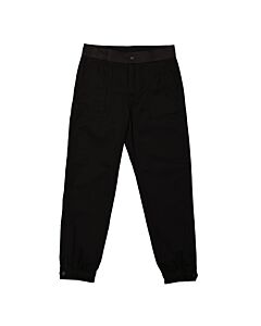 Moncler Boys Black Gabardine Logo-Patch Trousers
