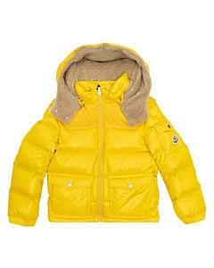 Moncler Boys Bright Yellow Guazy Hooded Down Puffer Jacket