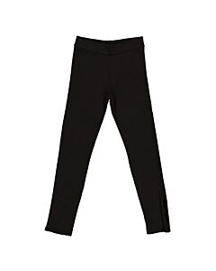 Moncler Girls Black Cotton Jersey Logo Patch Leggings