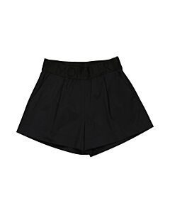 Moncler Girls Black Logo Band Stretch Cotton Shorts