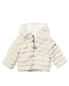 Moncler Girls Natural Latife Faux-Fur Quilted Jacket