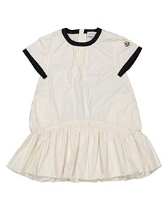 Moncler Girls White Taffeta T-Shirt Dress
