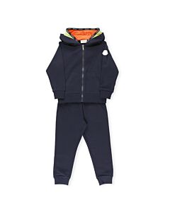 Moncler Kids Navy Layered-Hood Two-Piece Tracksuit