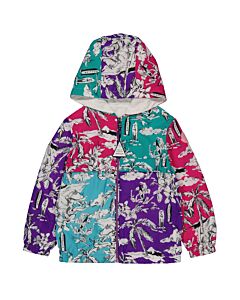 Moncler Kids Nazira Mixed-Print Hooded Jacket