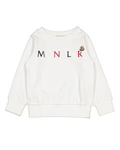 Moncler Kids White Logo-Print Cotton Sweatshirt