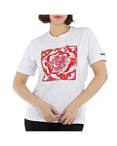 Moncler Ladies Short Sleeve Sequence Cotton T-Shirt
