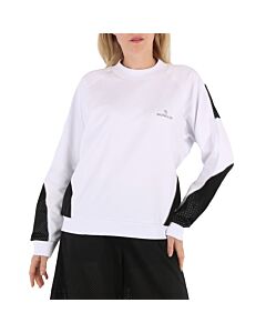Moncler Ladies White Logo Mesh Panel Sweatshirt