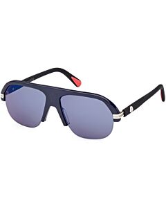 Moncler Lodge 57 mm Matte Blue Sunglasses