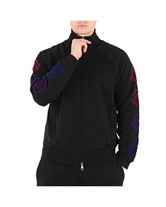 Moncler Men's Black Logo-print Zip-up Sweatshirt