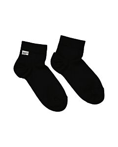 Moncler Men's Black Virgin Wool 1952 Logo Patch Socks, Size One Size