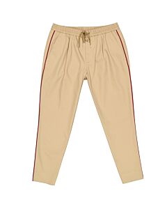 Moncler Men's Brown Stripe Detail Drawstring-waist Trousers