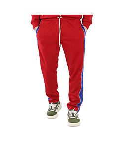 Moncler Men's Dark Red Striped Drawstring Sweatpants