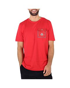 Moncler Men's Red Short-Sleeve Pocket T-Shirt