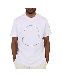 Moncler Men's White Logo-print Cotton T-shirt
