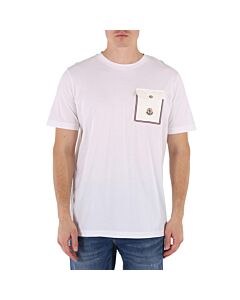 Moncler Men's White Short-Sleeve Pocket T-Shirt