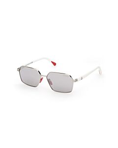 Moncler Montage 59 mm Shiny Palladium/Matte White Sunglasses